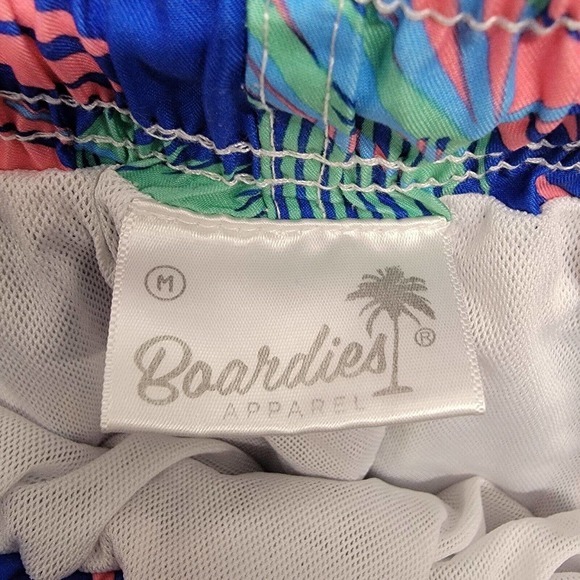 Boardies Apparel Men Swim Shorts Fern Leaves Print Drawstring Medium 7” Tropical - Picture 2 of 11